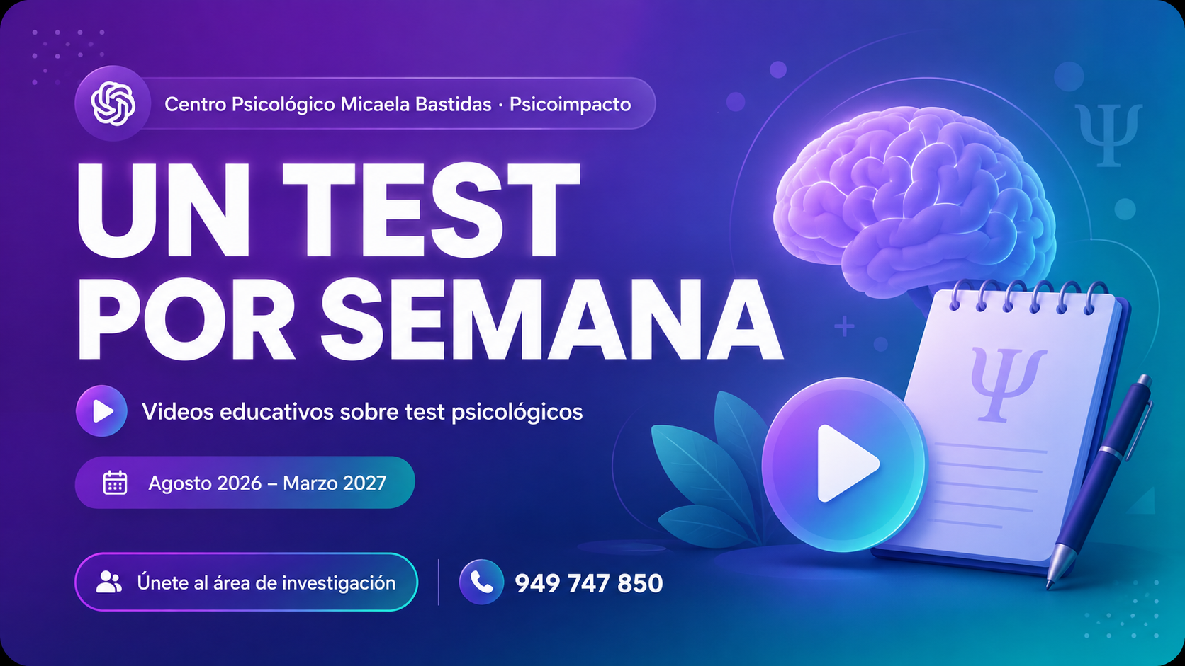 UN TEST POR SEMANA -  Una iniciativa de formación psicológica continua